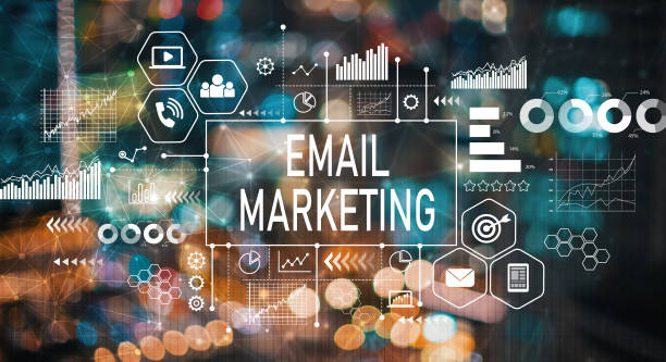 istock Email marketing with blurred city lights 1212446140