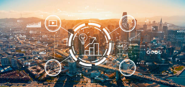 istock Content marketing concept with downtown San Francisco 1212446213