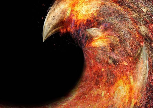 istock Abstract flame swirling in the dark 1212453950