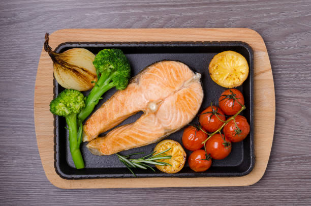 istock Fried organic salmon steak 1212465039