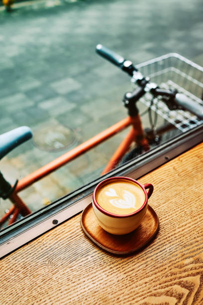 Latte coffee art look like heart shaped