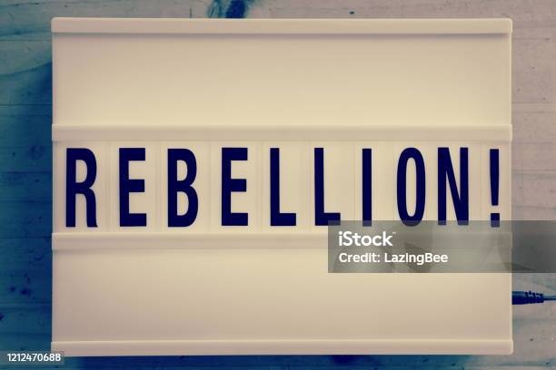 Rebellion In Light Box Trend Stock Photo - Download Image Now - Activist, Anger, Banner - Sign