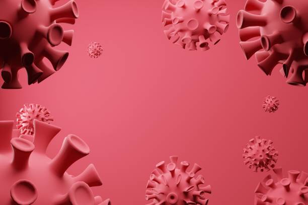 istock Coronavirus cell Covid-19 outbreak. 3D render Influenza background as red dangerous flu strain cases as a pandemic medical health risk concept.Floating China pathogen 1212472424
