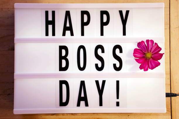 istock Happy Boss Day in Light Box Trend 1212476442