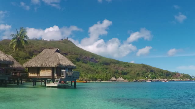Bora Bora French Polynesia Lagoon Time Lapse Stilt Beach Huts