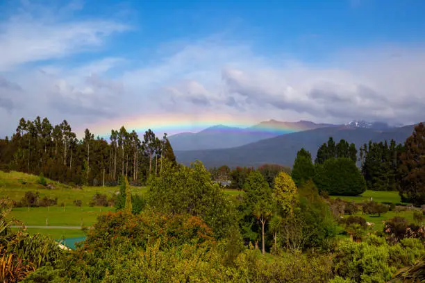 Photo of An incredible rainbow shines over the waterways of Te Anau