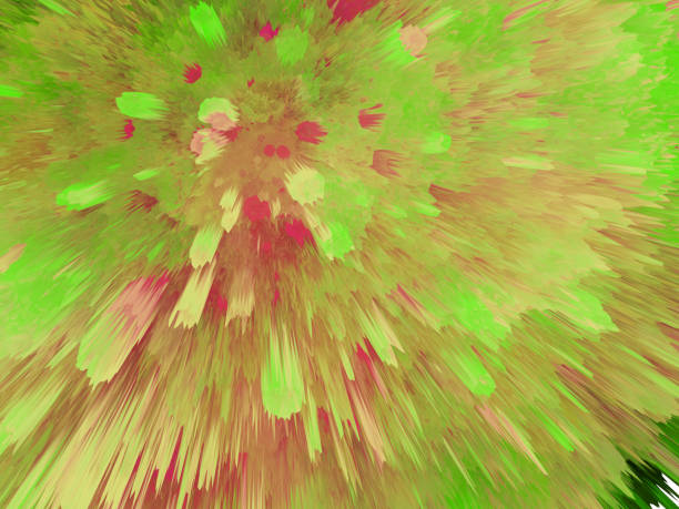 istock Abstract red and green colorful shape corona virus 3d render background. 1212487921