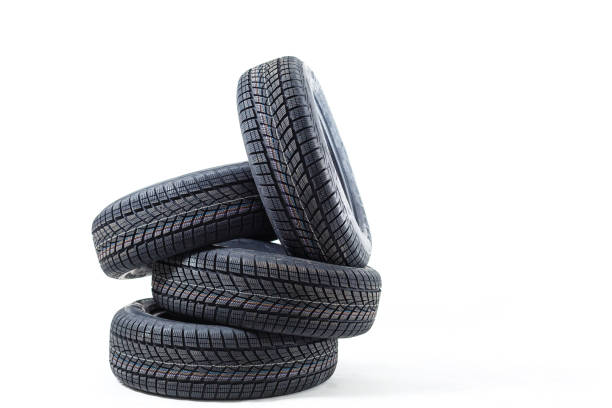 istock Car tire isolated on white background. 1212489250