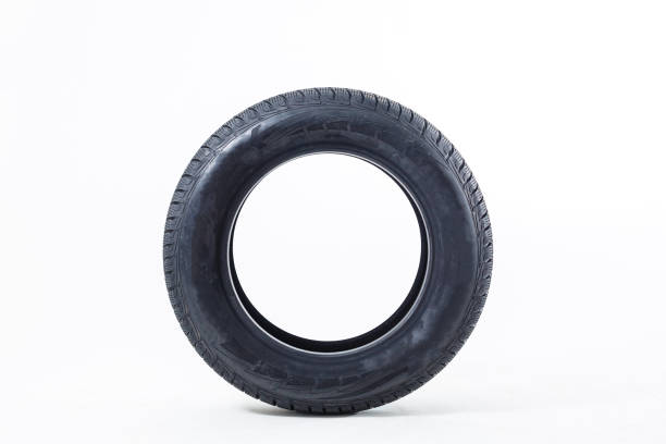 istock Car tire isolated on white background. 1212489383