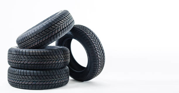 istock Car tire isolated on white background. 1212490123