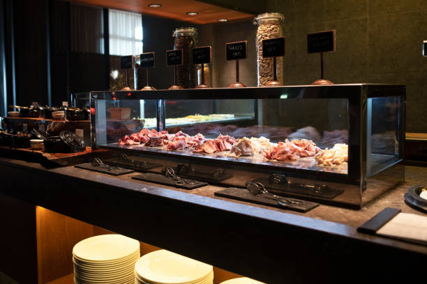 istock Meat shelve in buthcer shop 1212490430