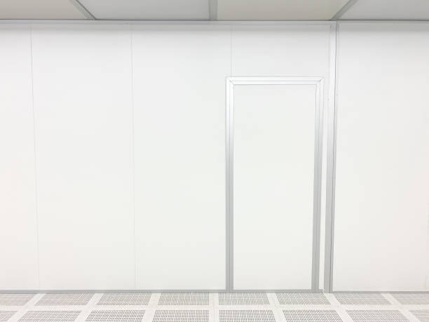 Empty Clean room with exit door at factory Empty, Clean ,room, exit ,door,factory,indoor emergency exit photos stock pictures, royalty-free photos & images