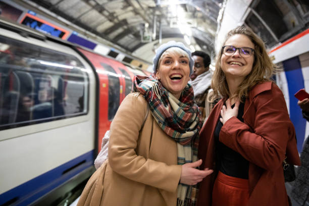 istock Group of multi ethnic friends moving by subway 1212498478