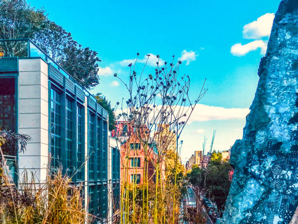 Side view urban skyline Chelsea New York