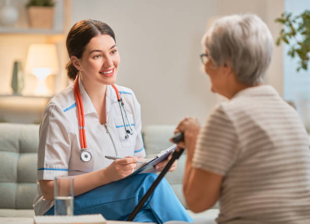 istock Happy patient and caregiver 1212509874