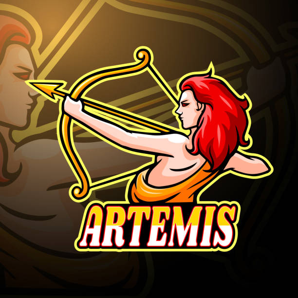 Artemis mascot design Vector illustration of Artemis mascot design remarkable hell stock illustrations
