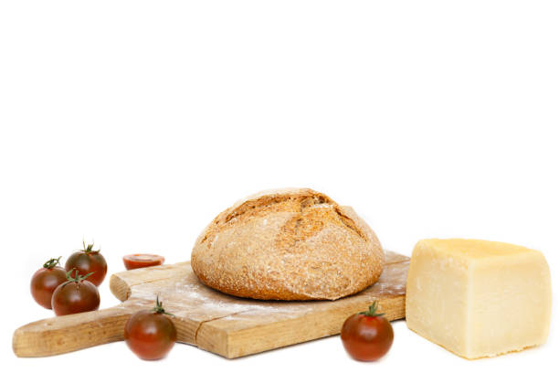 organic nutrition. homemade bread on white background.  healthy homemade dinner. top view. white wood texture background. - wheat pasta flour italy imagens e fotografias de stock