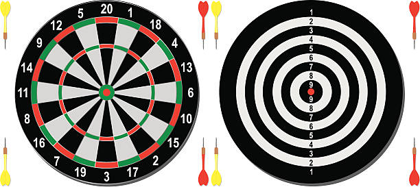 다트 - target aspirations number leisure games stock illustrations