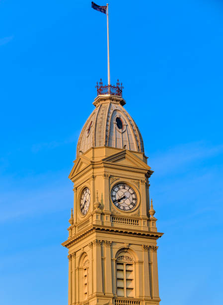 północne melbourne - melbourne australia clock tower clock zdjęcia i obrazy z banku zdjęć