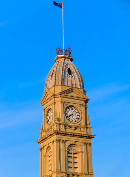 melbourne do norte - melbourne australia clock tower clock - fotografias e filmes do acervo