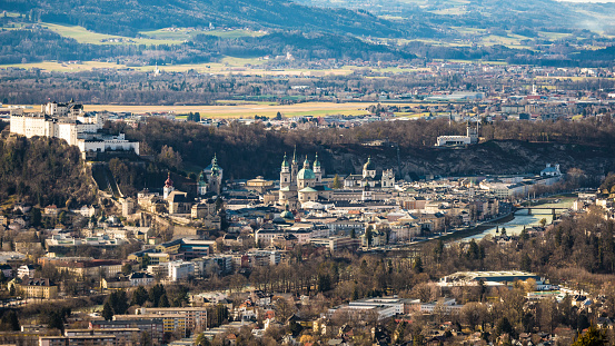 Above view of Salzburg City.