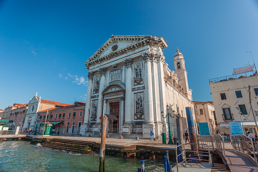 Venice, Italy - August 16, 2018: Dominican church Gesuati or Santa Maria del Rosario in the Sestiere of Dorsodurol, religion