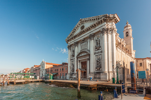 Venice, Italy - August 16, 2018: Dominican church Gesuati or Santa Maria del Rosario in the Sestiere of Dorsodurol, religion