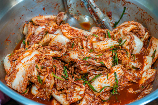 istock Bowl Fresh Korean Kimchi or Spicy Chilli Cabbage. 1212524055