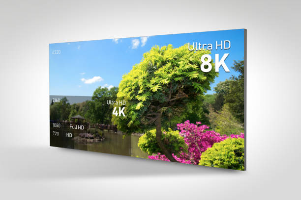 8k-anzeige mit auflösungskonzept - hd 1080 stock-fotos und bilder