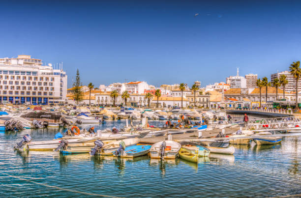 Marina Lighthouse The iconic marina of Faro faro district portugal photos stock pictures, royalty-free photos & images