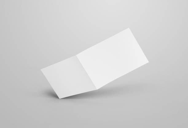 istock Horizontal bifold design for business, isolated on gray background. 1212532938