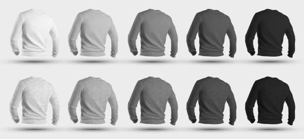 istock Template of an empty sweatshirt on a body without a man, isolated on background, for design presentation. 1212532950