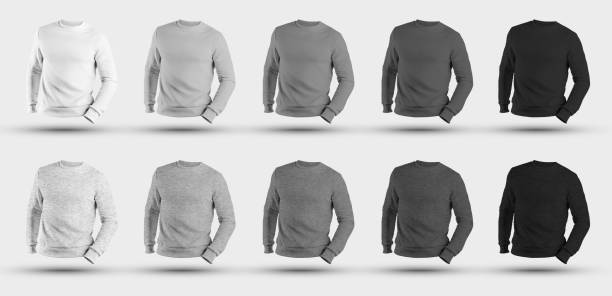 istock Empty heather mockup isolated on a white background, from light to dark color, front view. 1212532984