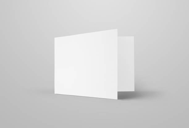 istock Business mockup folding brochure with realistic shadows isolated on gray background. 1212532994