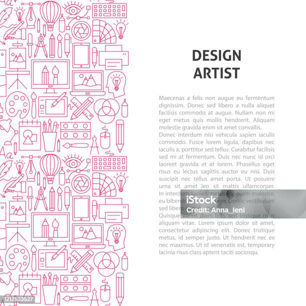 Artist Blog Line Design Artist Line Pattern Concept Stock Illustration - Download Image ...