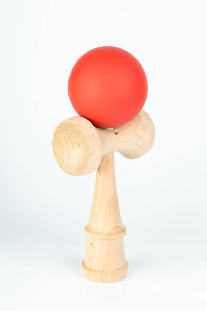 Kendama on white background Kendama(Cup-and-ball Toy) is a traditional japanese wood toy kendama traditional japanese toy stock pictures, royalty-free photos & images