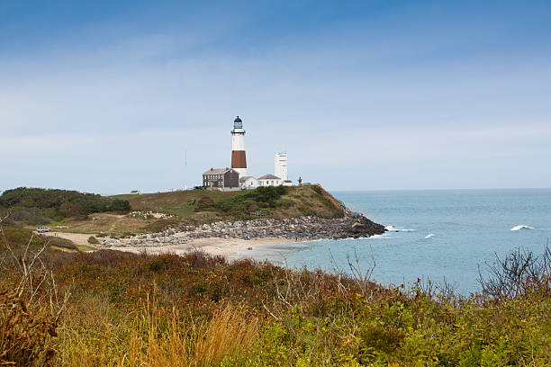 , montauk point lighthouse, ny - montauk lighthouse - fotografias e filmes do acervo