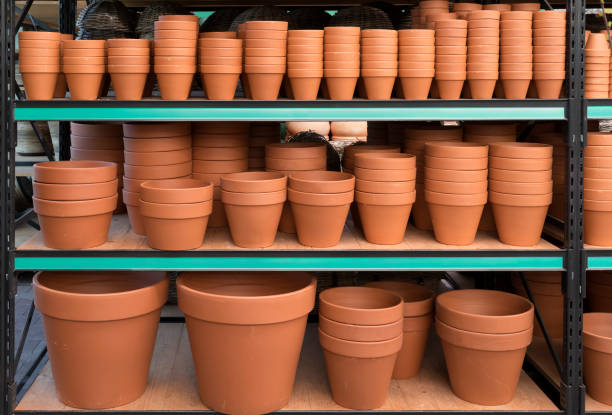 istock Ceramic flower pots for sale 1212538585