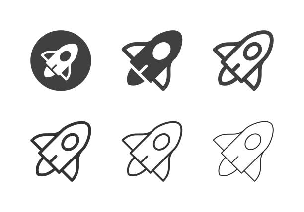 우주 여행 차량 아이콘 - 멀티 시리즈 - space transportation system stock illustrations
