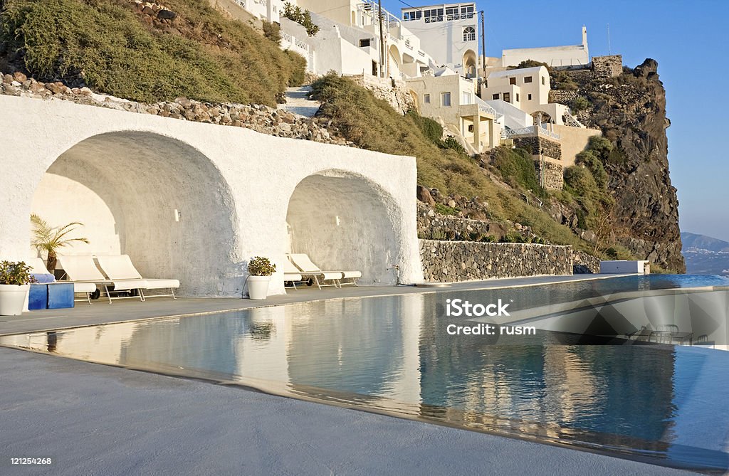 Piscina, Santorini - Foto de stock de Hotel libre de derechos