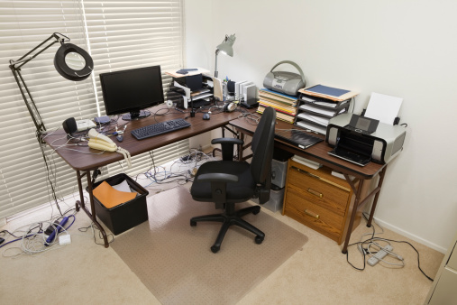 Home Office with Chaotic Cords