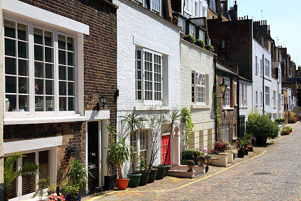 londra mews case - marylebone foto e immagini stock