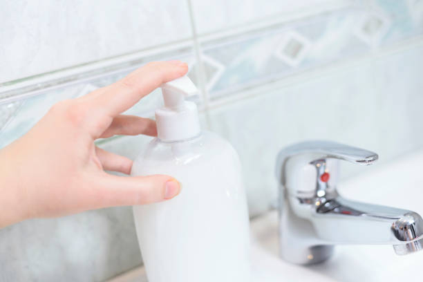 istock Liquid soap for washing hands. Bathroom. Hygiene. 1212544330