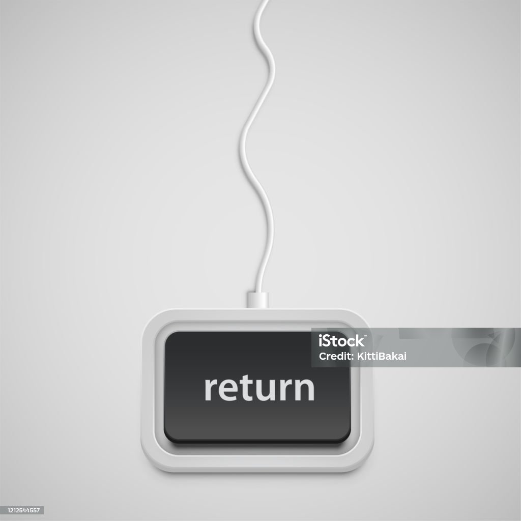 Refunct Button A Single Retun Button With Wire Vector Illustration Stock Illustration ...