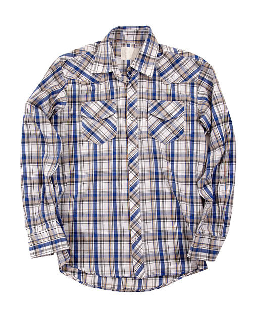istock Man's cotton plaid shirt 121254519