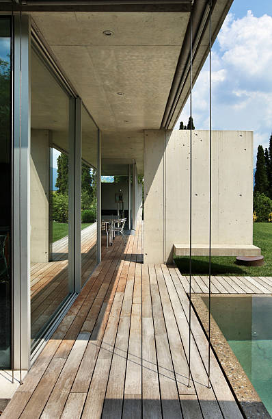 istock A wooden veranda outside a modern house 121254523