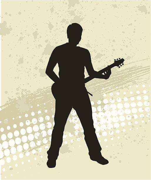 illustrations, cliparts, dessins animés et icônes de guitariste silhouette - rock&roll