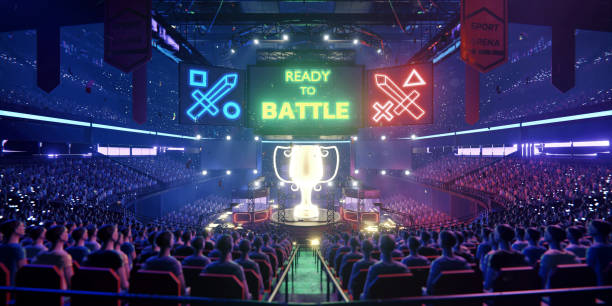 The E-sport arena, 3d scene rendering The E-sport arena, 3d scene rendering esports stock pictures, royalty-free photos & images