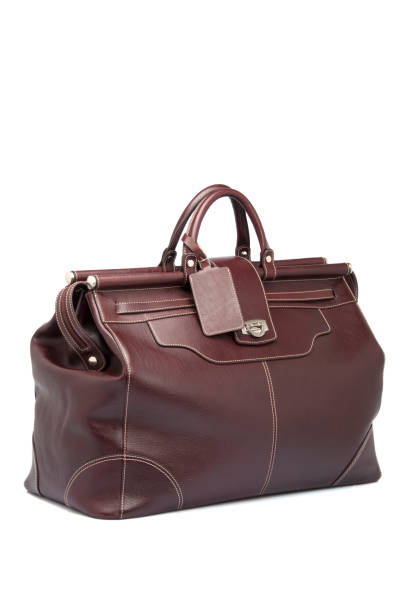 istock Brown Leather Travel Bag 1212548432