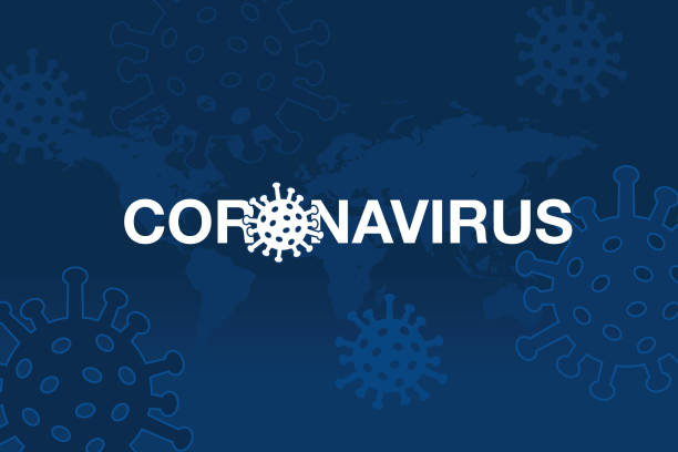 illustrazioni stock, clip art, cartoni animati e icone di tendenza di sfondo del coronavirus con mappa del mondo - bg